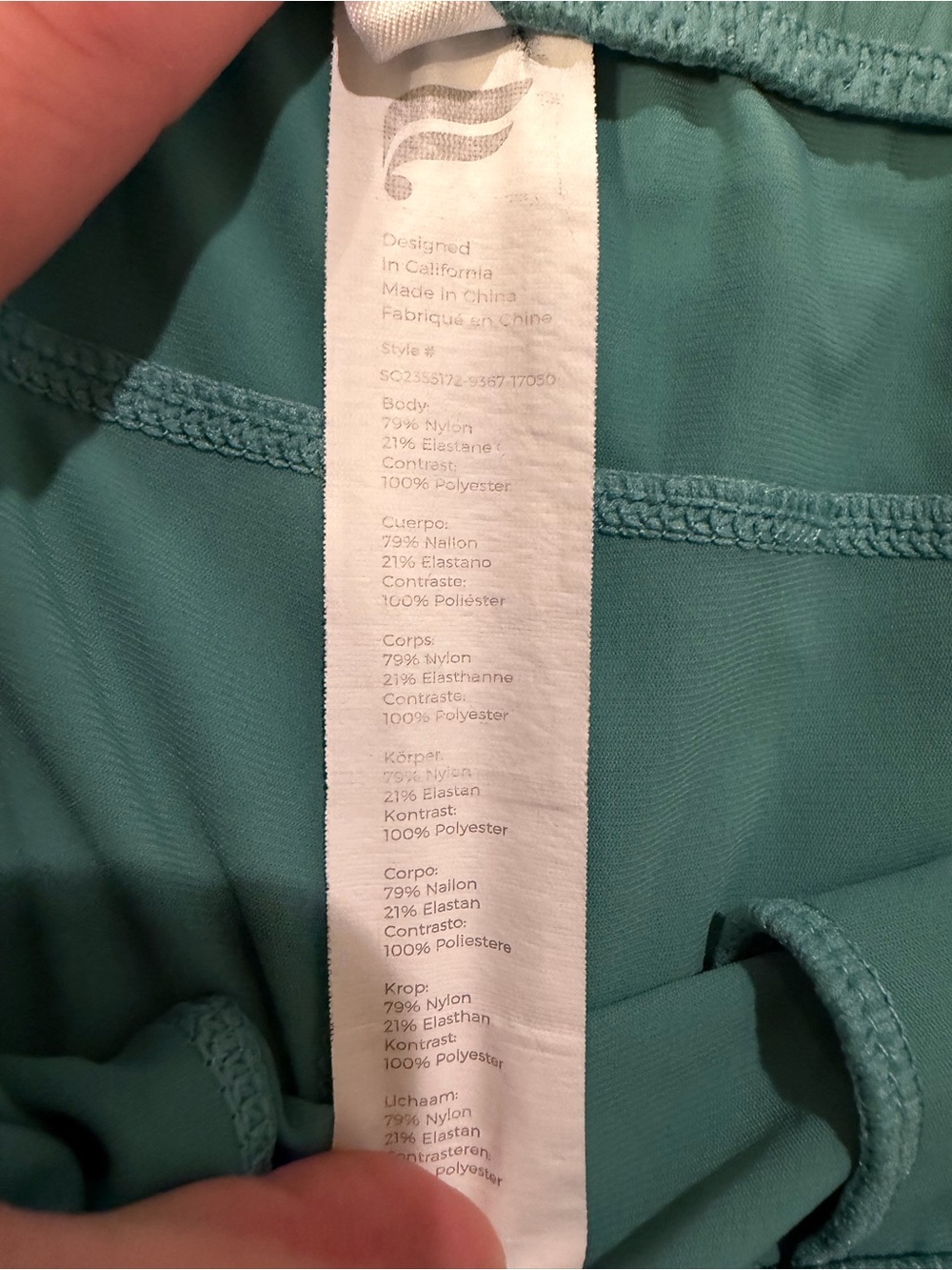 Fabletics Sea-foam Green Drawstring Workout Shorts with zipper pockets - Picture 5 of 13